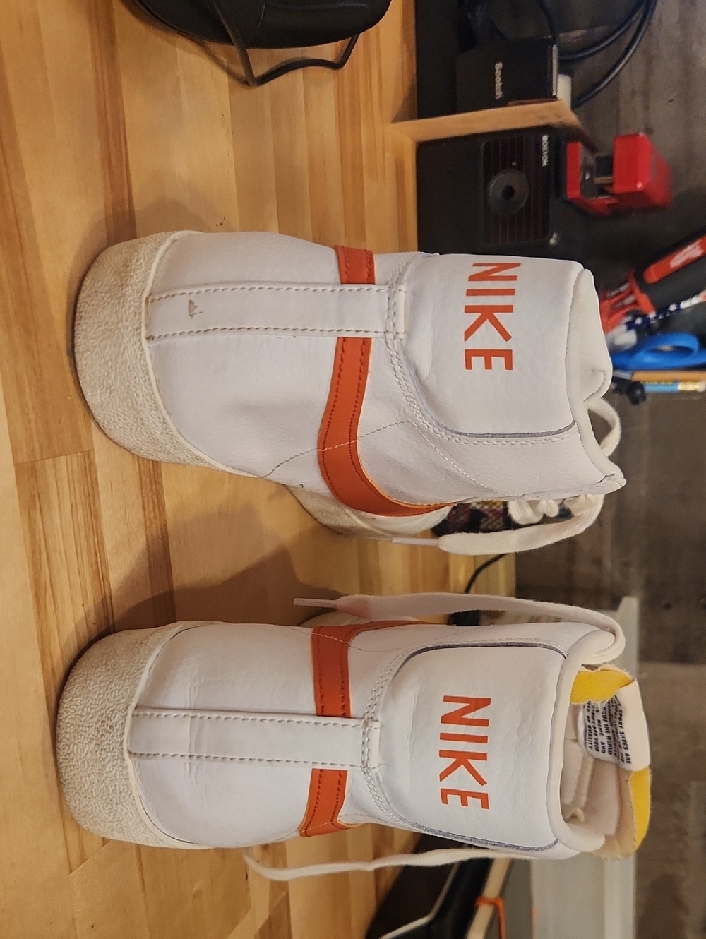 Nike White and Orange Hitops - Picture 8 of 8